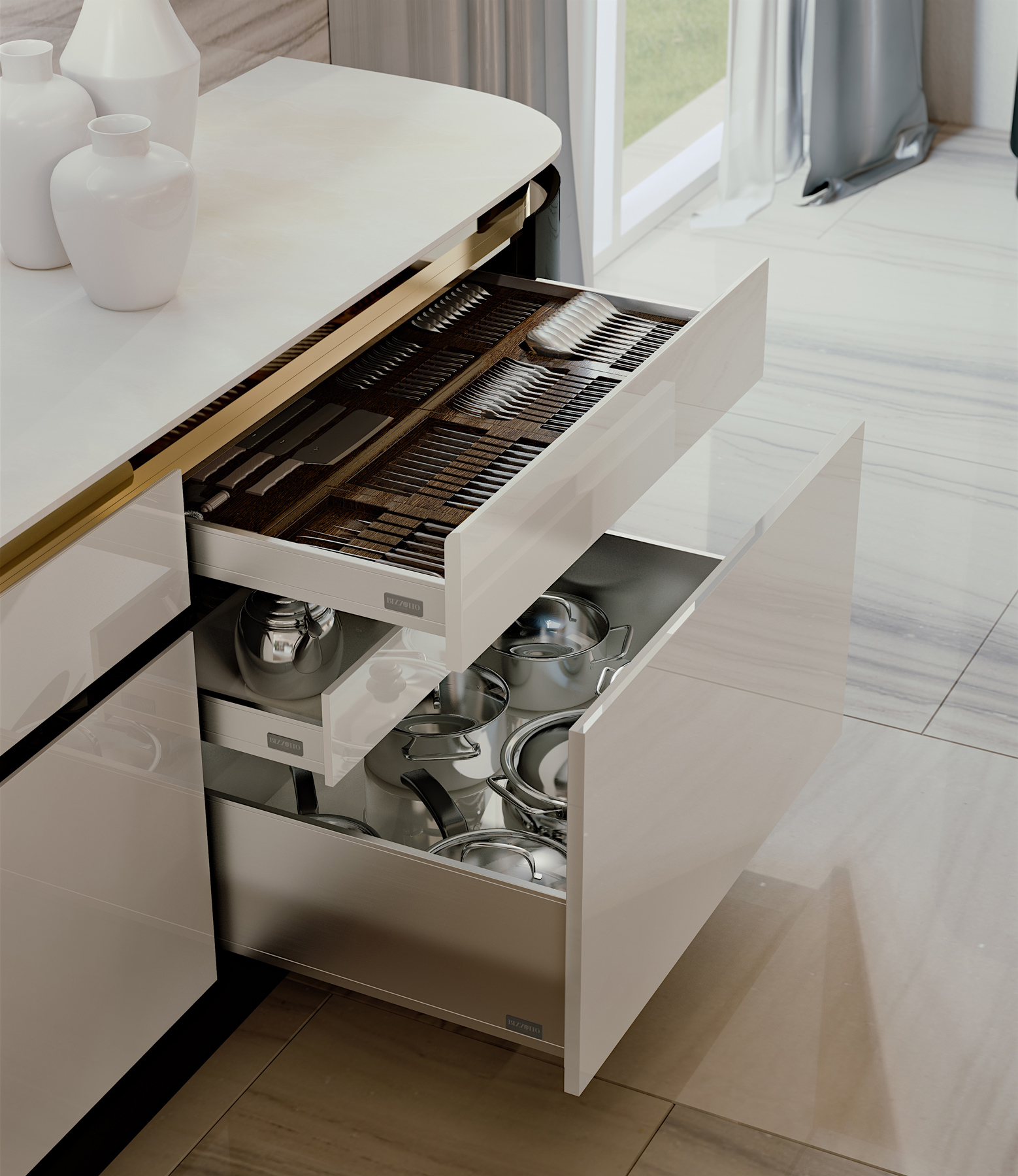 BizzottoItalia-luxury-modern-accessorized-kitchen-ikat-made-in-Italy-Salone-del-Mobile-Milan